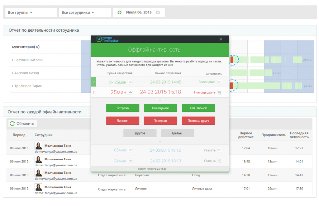 мониторинг работы сотрудников 