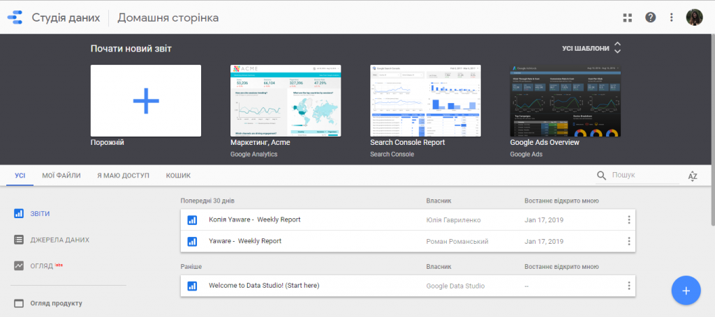 Интеграция Yaware.Timetracker с Data Studio