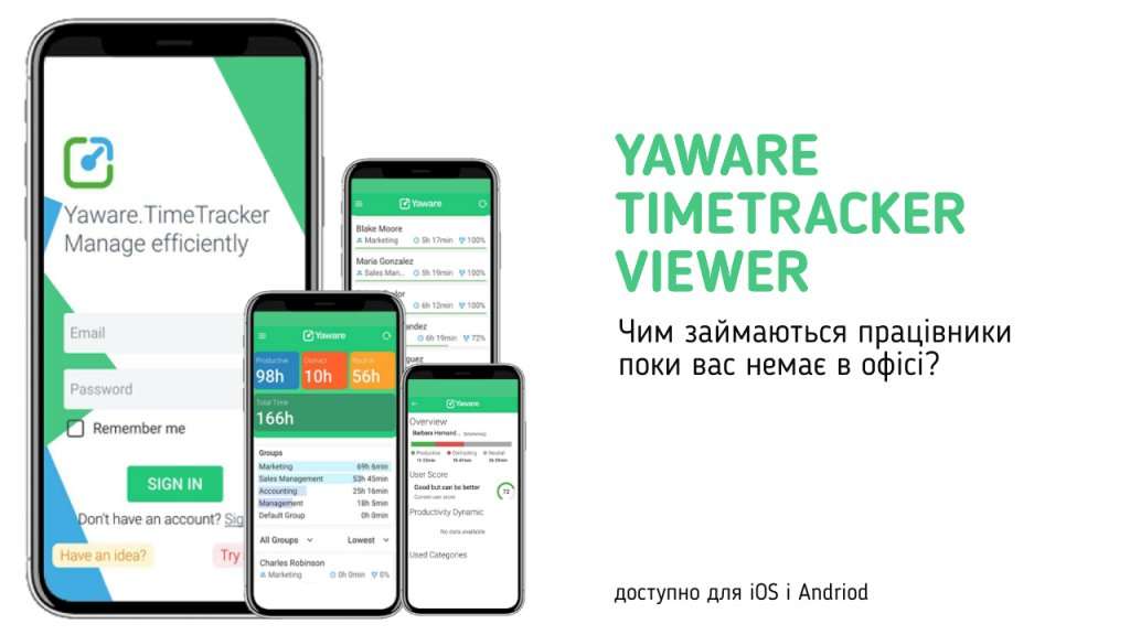 мобільний додаток yaware