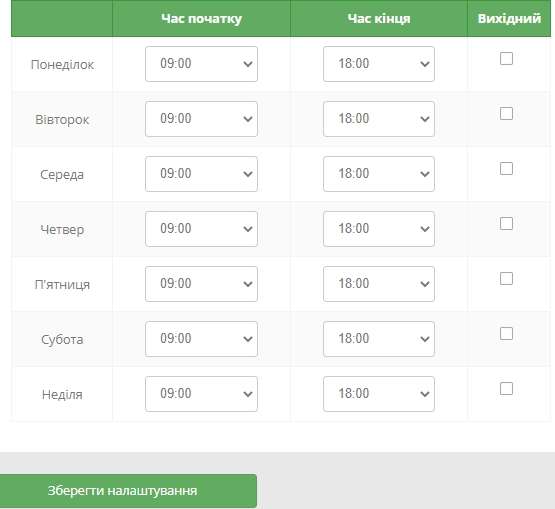 графік роботи